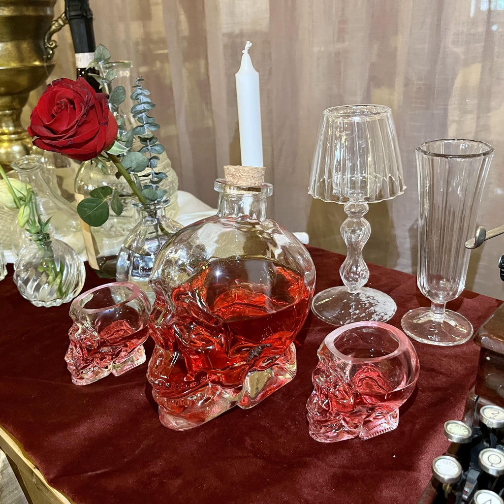 2-Piece Skull Decanter Set - 750ml Crystal Wine Decanter-2