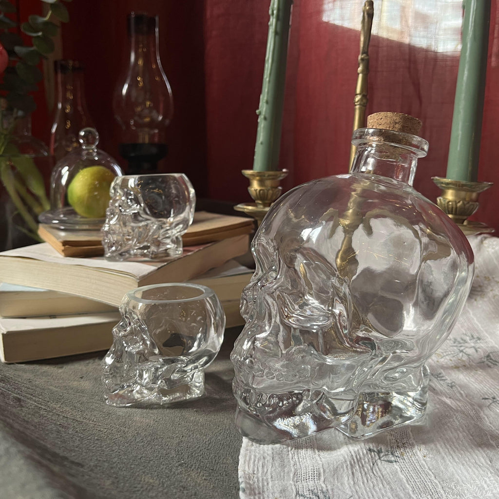 2-Piece Skull Decanter Set - 750ml Crystal Wine Decanter-3