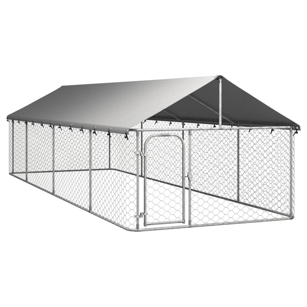 NNEVL Outdoor Dog Kennel with Roof 600x200x150 cm