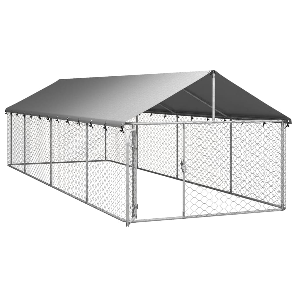 NNEVL Outdoor Dog Kennel with Roof 600x200x150 cm