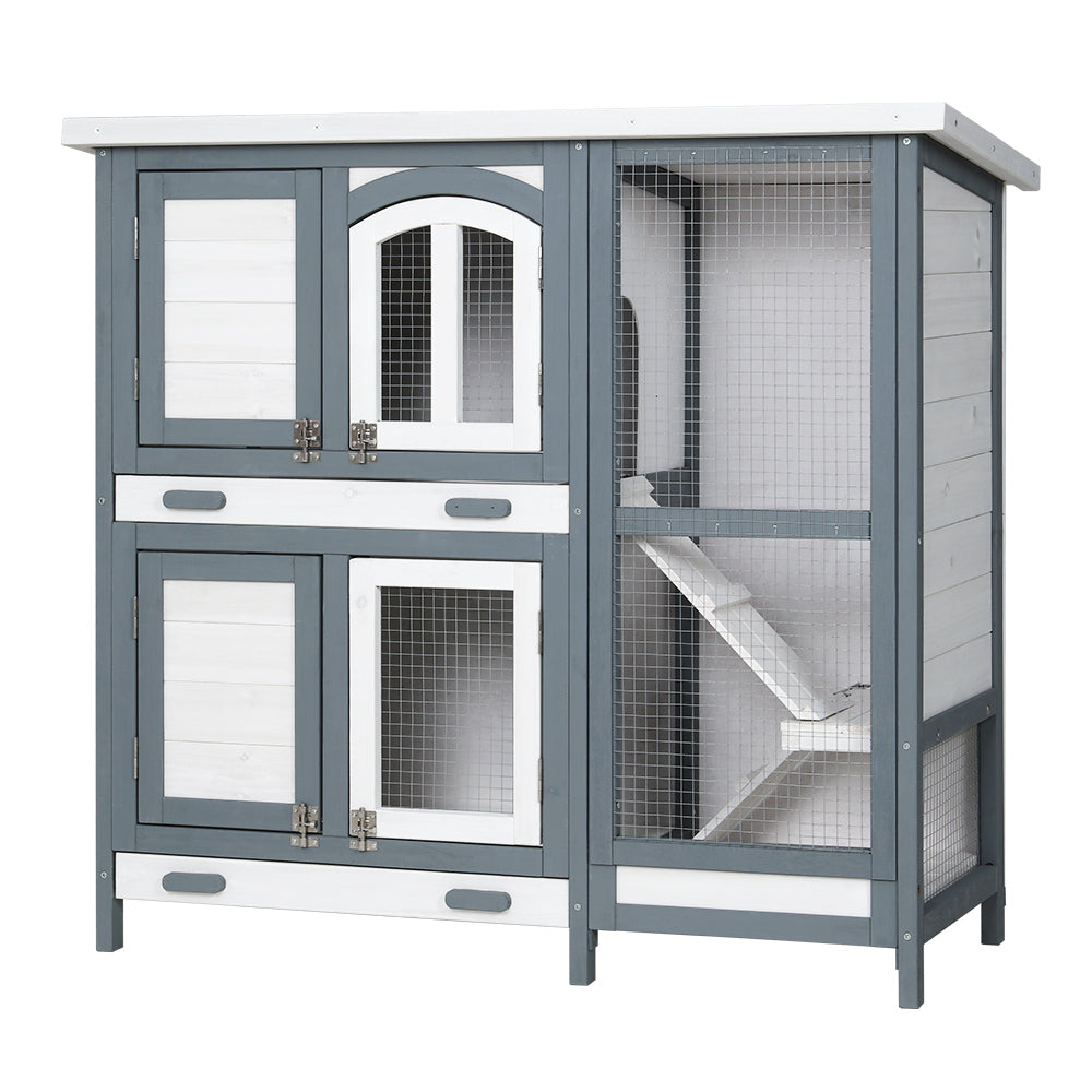 NNEDSZ Rabbit Hutch Large Chicken Coop Wooden House Run Cage Pet Bunny Guinea Pig