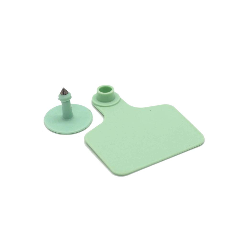 NNEDSZ 100x Cattle Ear Tags 5x4cm Set - Small Green Blank Sheep Pig Livestock Label-0