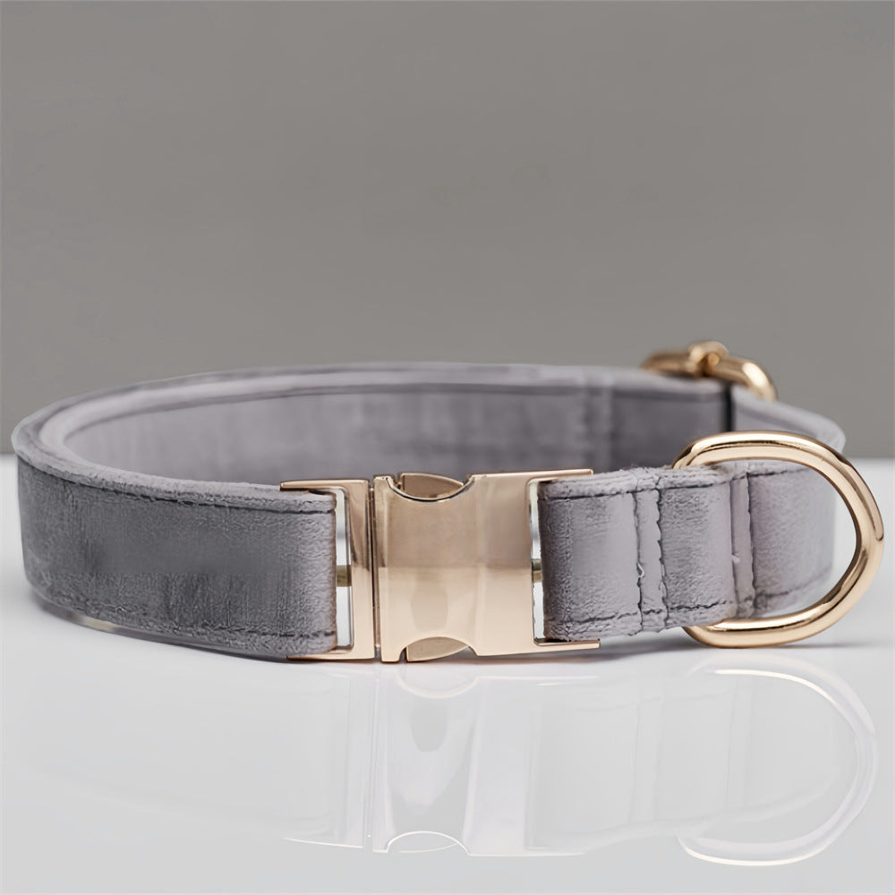 NNEDSZ Grey Durable Dog Collar with Metal Buckle - Adjustable Nylon Pet Collar for Small to Large Dogs Size S