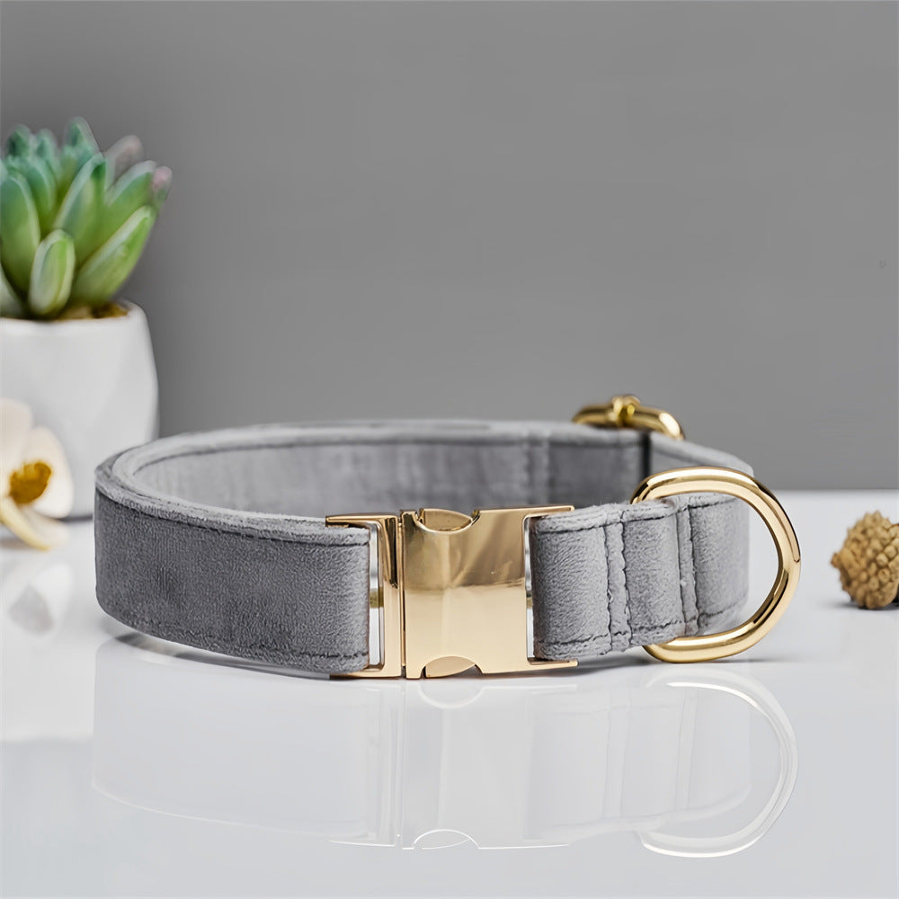 NNEDSZ Grey Durable Dog Collar with Metal Buckle - Adjustable Nylon Pet Collar for Small to Large Dogs Size S