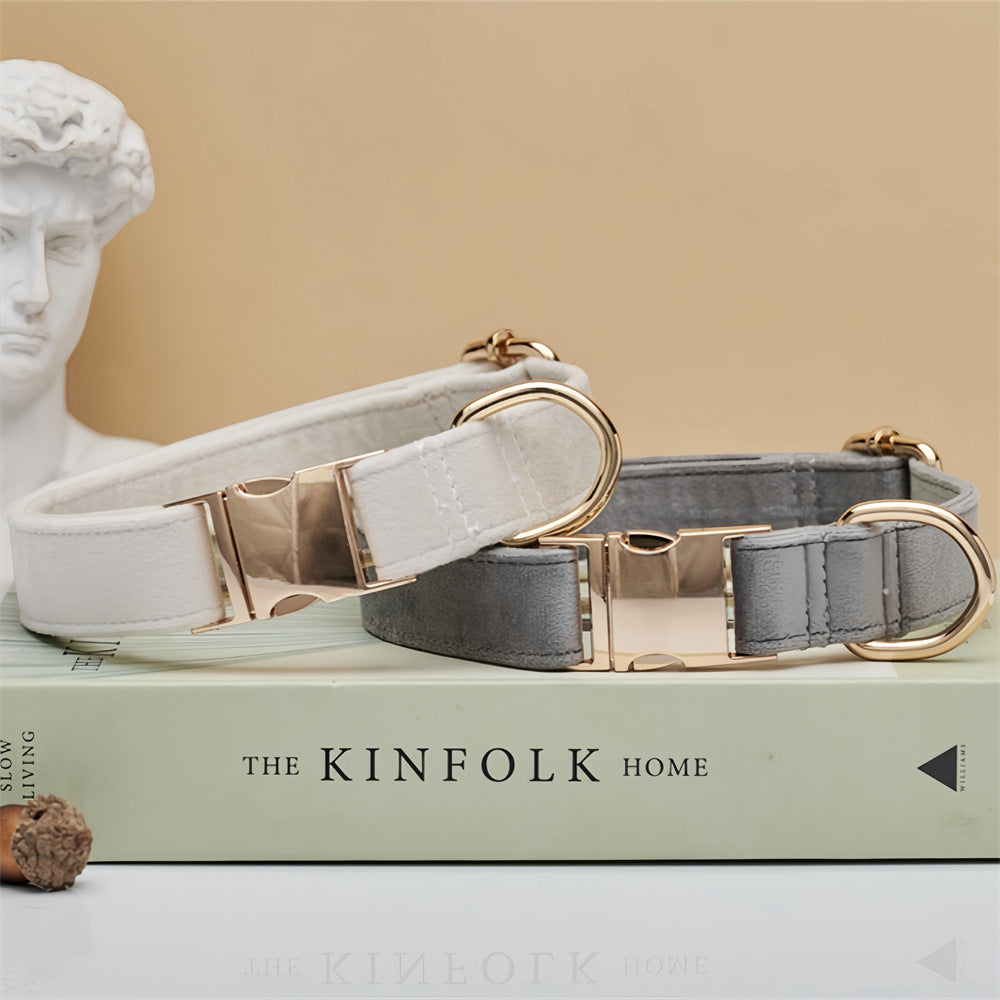 NNEDSZ Grey Durable Dog Collar with Metal Buckle - Adjustable Nylon Pet Collar for Small to Large Dogs Size S