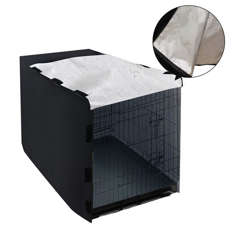 Dog Kennel House Cover Waterproof Dust-proof Durable Oxford Dog Cage Cover Foldable Washable Outdoor Pet Kennel Cover